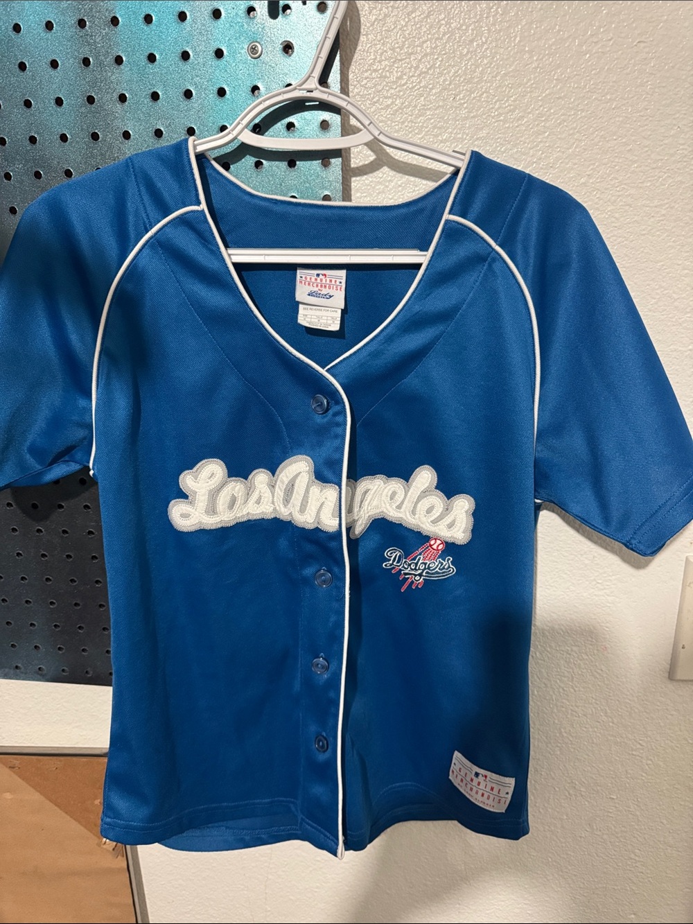 Majestic Royal Blue Los Angeles Baseball Jersey with White Piping